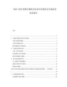 2025-2030智能車載機芯技術(shù)應(yīng)用現(xiàn)狀及市場前景展望報告