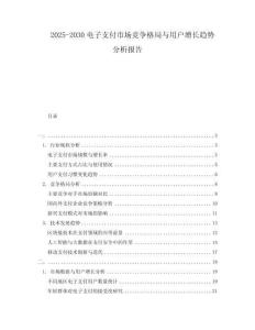 2025-2030電子支付市場競爭格局與用戶增長趨勢分析報告