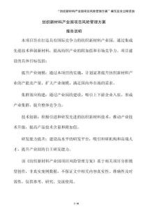 紡織新材料產業園項目風險管理方案（參考）