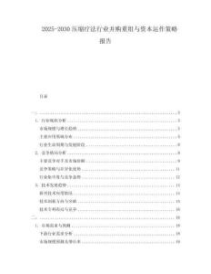 2025-2030壓縮療法行業并購重組與資本運作策略報告