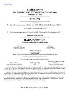 【SEC-2025行業(yè)研究報(bào)告】Form 10-Q HARMONIC INC