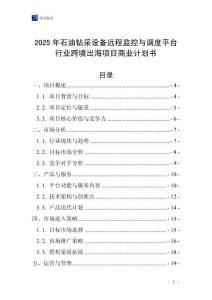 2025年石油鉆采設(shè)備遠(yuǎn)程監(jiān)控與調(diào)度平臺行業(yè)跨境出海項目商業(yè)計劃書