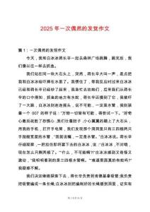 2025年一次偶然的發覺作文