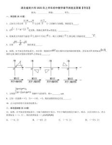 湖北省武穴市2025年上半年初中數學章節測驗及答案【奪冠】