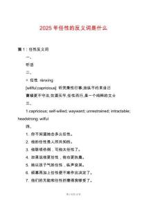 2025年任性的反義詞是什么