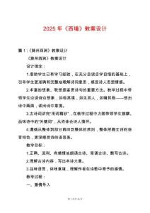 2025年《西墻》教案設(shè)計(jì)