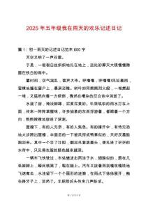 2025年五年級我在雨天的歡樂記述日記