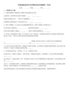 陜西省彬縣初中化學期末測試內部題庫（奪冠）