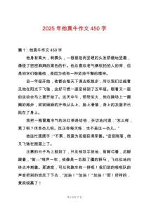 2025年他真牛作文450字