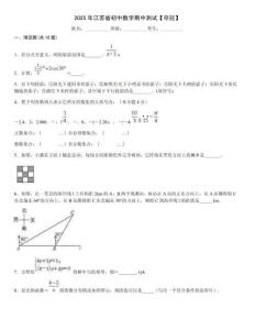2025年江蘇省初中數學期中測試【奪冠】