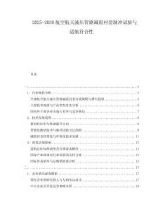 2025-2030航空航天液壓管路減震襯套脈沖試驗(yàn)與適航符合性