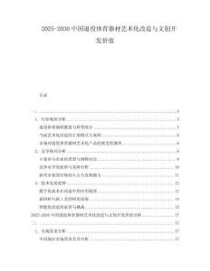 2025-2030中國退役體育器材藝術(shù)化改造與文創(chuàng)開發(fā)價值