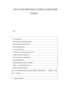 2025至2030塑料回收機行業調研及市場前景預測評估報告