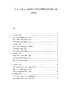 2025-2030Fast芯片組產(chǎn)品迭代周期與研發(fā)投入效益評(píng)估