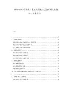 2025-2030中國燃料電池雙極板涂層技術(shù)耐久性測試與降本路徑