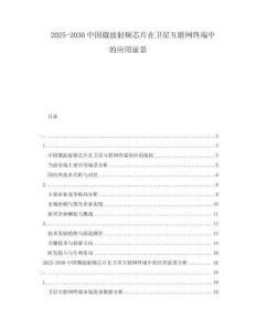 2025-2030中國微波射頻芯片在衛星互聯網終端中的應用前景