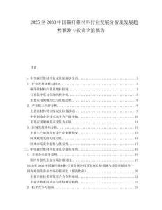 2025至2030中國碳纖維材料行業(yè)發(fā)展分析及發(fā)展趨勢預(yù)測與投資價值報告
