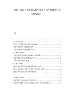 2025-2030工業機器人核心零部件國產化替代機遇與挑戰報告