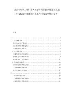 2025-2030工業機器人核心零部件國產化進程及進口替代機遇產業鏈協同發展與市場競爭格局分析