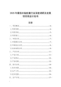 2025年番茄補(bǔ)腦膠囊行業(yè)深度調(diào)研及發(fā)展項(xiàng)目商業(yè)計劃書