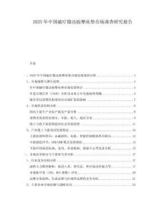 2025年中國磁療微動(dòng)按摩床墊市場(chǎng)調(diào)查研究報(bào)告