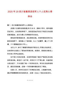 2025年20四川省最美退役軍人個人優秀心得體會