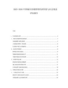 2025-2030中國城市景觀照明經濟價值與社會效益評估報告