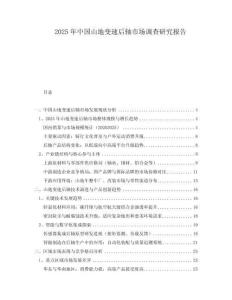 2025年中國山地變速后軸市場調查研究報告