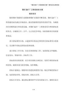 錫礦選礦廠工程招投標(biāo)方案（參考）