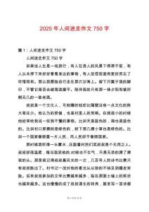 2025年人間迷走作文750字