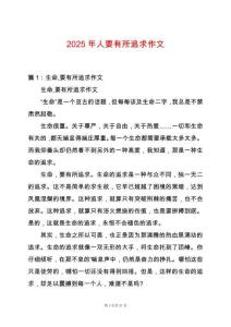 2025年人要有所追求作文