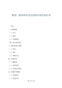 腰部、骶部和骨盆交感神經損傷的護理