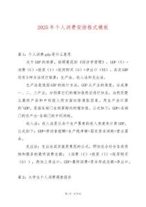 2025年個人消費安排格式模板