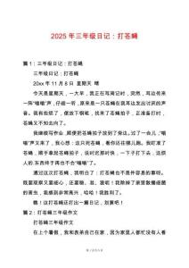 2025年三年級日記：打蒼蠅