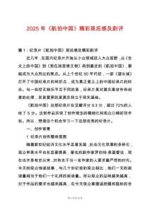 2025年《航拍中國》精彩觀后感及劇評