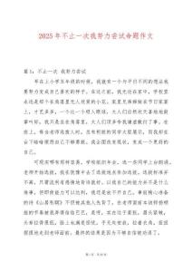 2025年不止一次我努力嘗試命題作文