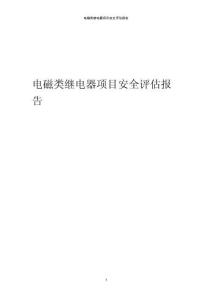 電磁類繼電器項目安全評估報告