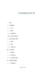 下肢深靜脈炎的護(hù)理