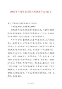 2025年不再彷徨只顧風雨兼程作文800字