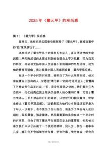 2025年《霍元甲》的觀后感