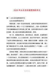 2025年從生活垃圾想到的作文