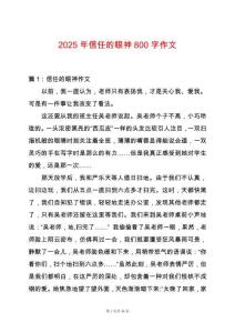 2025年信任的眼神800字作文