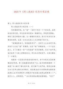 2025年《同心戰疫》紀錄片觀后感