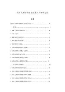 煤礦瓦斯治理效能標準及其評價方法