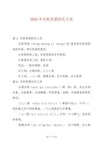 2025年東張西望的反義詞