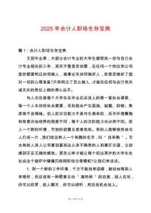 2025年會(huì)計(jì)人職場生存寶典