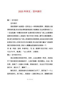 2025年作文：空中旅行