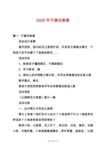 2025年不摘花教案