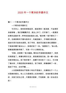 2025年一個寒冷的早晨作文