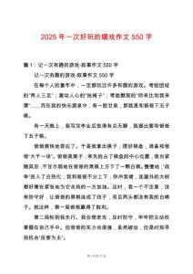 2025年一次好玩的嬉戲作文550字